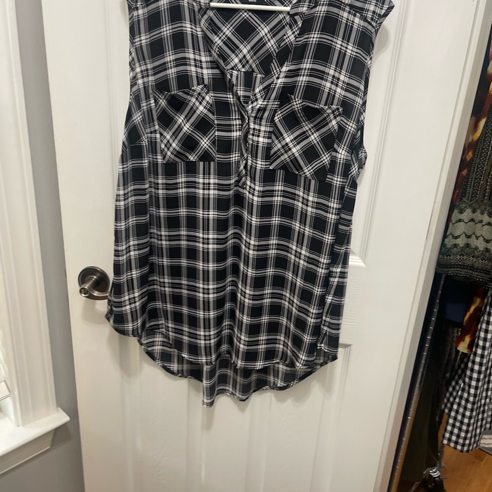 Torrid Harper Black and White Checkered Blouse - Picture 8 of 15